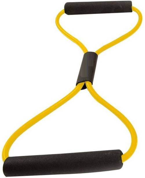 Bluebells India Gold Yellow-Figure 8 Resistance Band, Exercise Tubing Resistance Tube