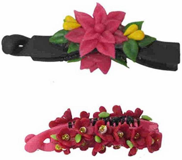 Unique Indian Crafts Hand made Banana Clip With Flower (SKU-UIC-BANANACLIP-12) Banana Clip