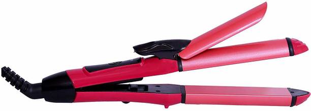Nirvani NHC-2009 2 in 1 Ceramic Coated Plate Hair Straightener CUM Hair Curler (Multi) Hair Straightener