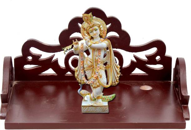 Wood Decor Temple Wall Shelf Brown Home Decor Wall Mount Brown MDF (Medium Density Fiber) Wall Shelf