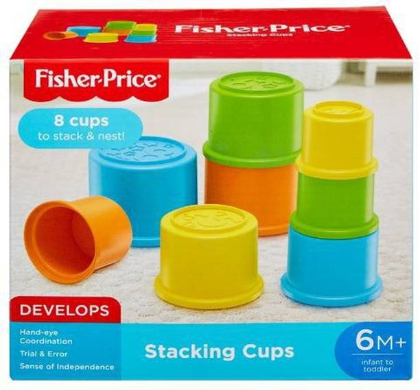 FISHER-PRICE Original Stacking Cups, Colourful Stacking Toys, Develops Hand-Eye Coordination