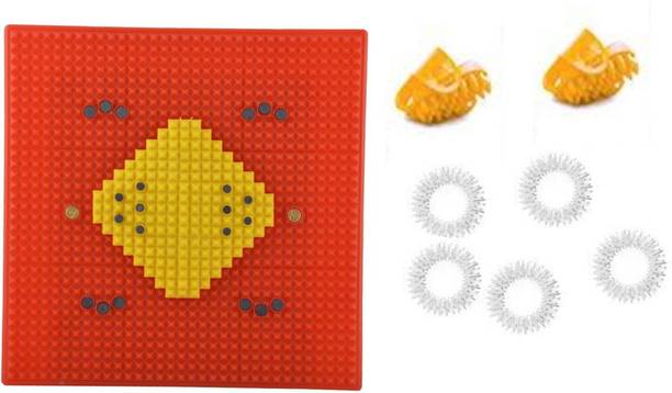ACM 111 2000 216 Acupressure Mat Super Yellow Accupressure Mat with full body kit massager with thumb pad sujok ring Massager