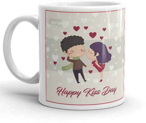 Dreamlivproducts Happy Kiss Day Gift Gifts For Girlfriend For Birthday Valentine Gift 320Ml Multicolor (Mug3113) Ceramic Coffee Mug