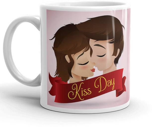 Dreamlivproducts Kiss Day Best Gift For Sister Valentine Gift 320Ml Multicolor (Mug3150) Ceramic Coffee Mug
