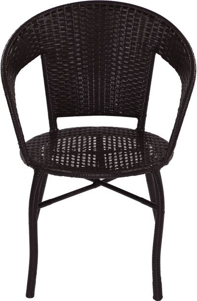 spacepanda Compact Wicker in Mocha Metal Outdoor Chair