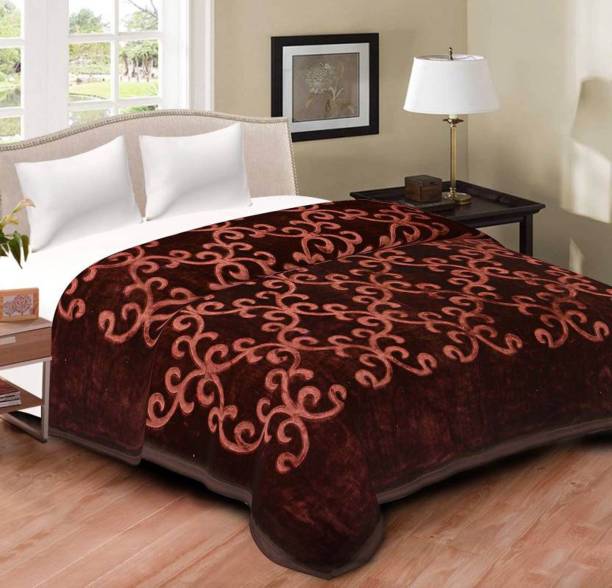 TrueValue Creations Floral Double Mink Blanket for  Heavy Winter