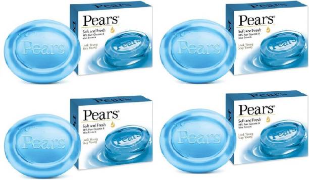 Pears Soft & Fresh Soap Bar : 100 gms (Pack of 4)
