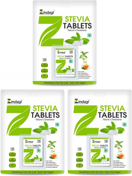 Zindagi Stevia Tablets | Zero Calorie Sweetener| sugar substitute|100 Tablets| Sweetener
