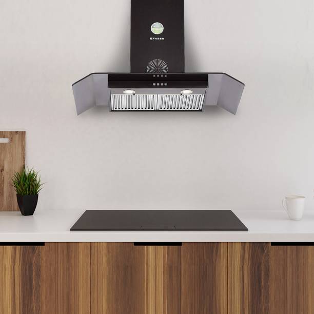 FABER Hood Arco 3D Plus T2S2 BK LTW 90 Wall Mounted Black 1150 CMH Chimney