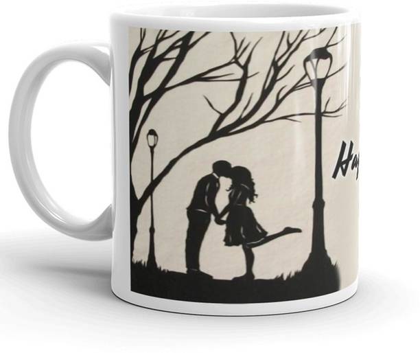Dreamcart Happy Kiss Day Gift Best Gift For Boyfrnd Valentine Gift 320Ml Multicolor (Mug3125) Ceramic Coffee Mug
