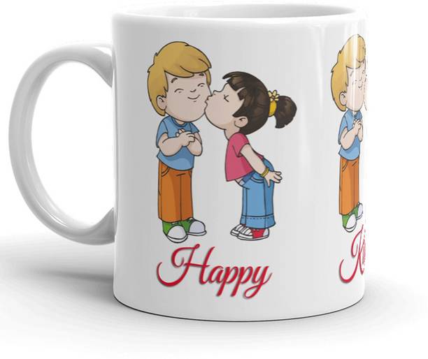 Dreamcart Gift Kiss Day Girlfriend Gift Special Love Valentine Gift 320Ml Multicolor (Mug3140) Ceramic Coffee Mug