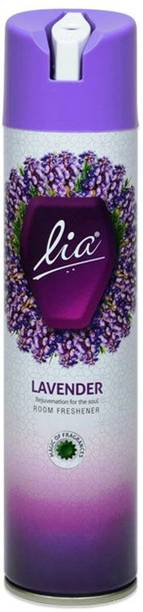 Lia Lavender Car Freshener Spray Lavender, Cylindrical Aerosol Room Freshener Spray (160 GMS)