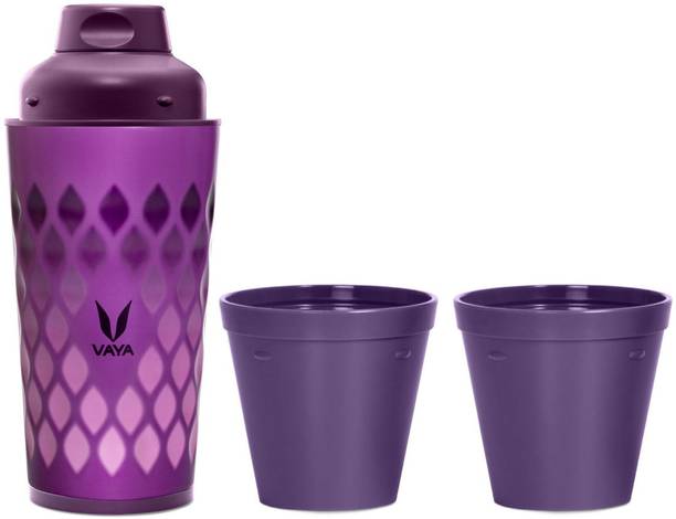 Vaya Drynk Urban Python Stainless Steel Thermos Flask with Gulper Lid & 2 Cups - 350 ml Flask