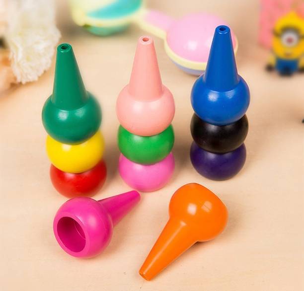 Vibgyor Products Finger Crayons, 12 Colors Paint Crayons
