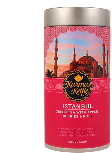 Karma Kettle Istanbul - Green Tea with Apple, Berries, Rose and Hibiscus Hibiscus, Berry, Apple, Rose Green Tea Tin