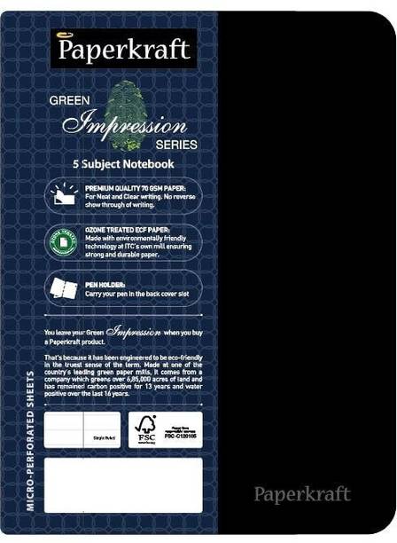Paperkraft Green Impression Series A5 Notebook Single Line 300 Pages