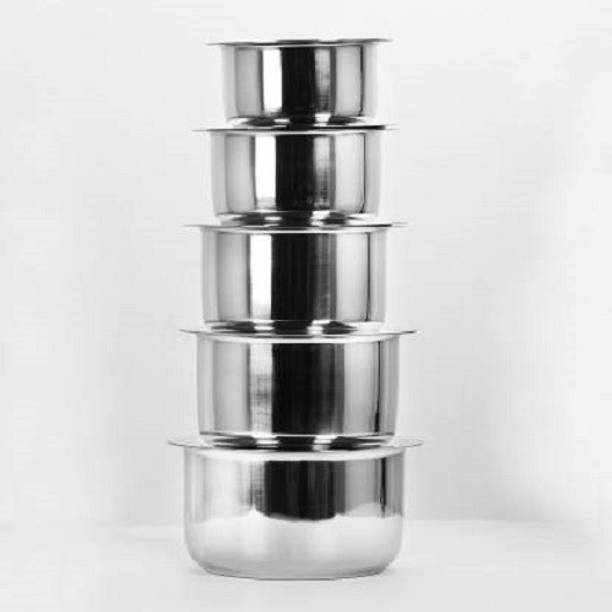 LIMETRO STEEL High Quality Stainless steel 22 Gauge Set of 5 Pot with Lid Induction Bottom Cookware Set