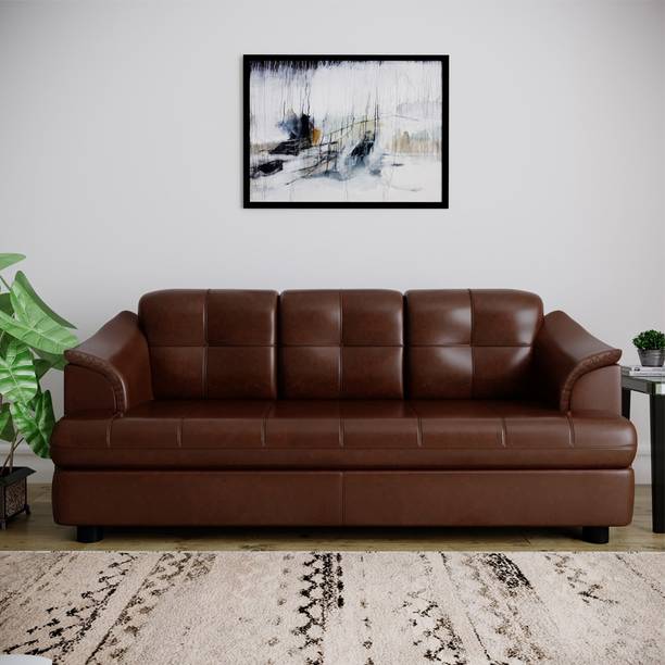Bharat Lifestyle Gayana Leatherette 3 Seater  Sofa