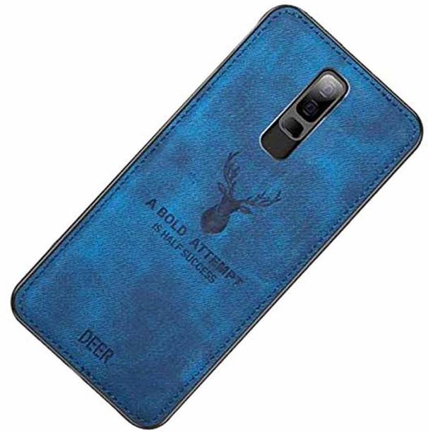 MOBILOVE Back Cover for Oppo F11 Pro | Deer Pattern Cloth Texture Leather Finish Soft Fabric Case Hybrid Protective