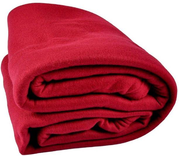 GAURALI CREATIONS Solid Single Fleece Blanket for  AC Room