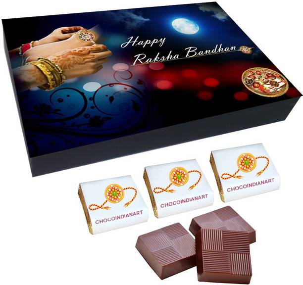 चोचोइंडियानार्ट Unique Happy Raksha Bandhan, 12pcs Delicious Chocolate Gift Box, बार