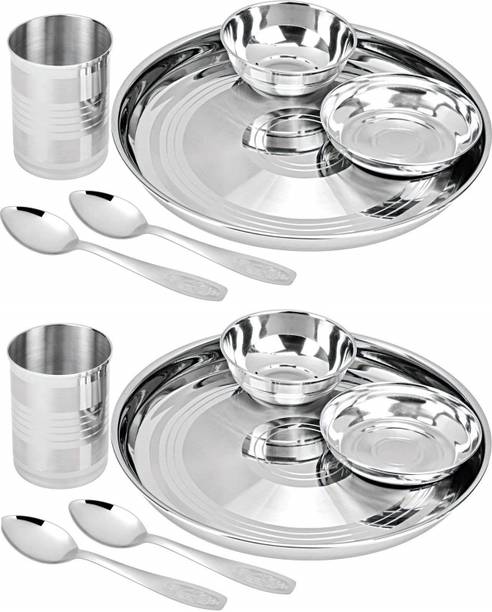 LIMETRO STEEL Pack of 12 Stainless Steel Stainless Steel Premium Pack Regular Use 12 pcs Dinner Set Dinner Set