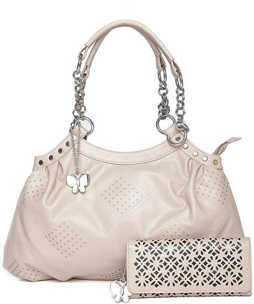 Women Beige Hand-held Bag - Extra Spacious