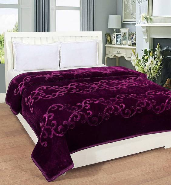 Koji Floral Double Mink Blanket for  Mild Winter
