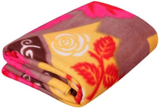 GAURALI CREATIONS Floral Single Fleece Blanket for  AC Room