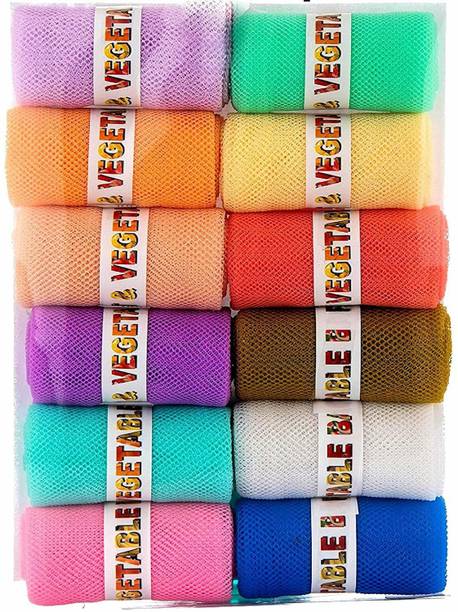 Tagve Multipurpose Reusable Net Vegetable Organizer /Fridge Pack of 12 Grocery Bags