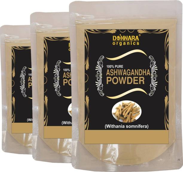 Donnara Organics 100% Pure Ashwagandha Powder Combo pack of 3 of 150 gms