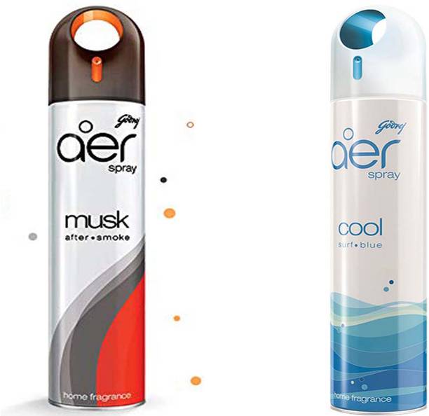 Godrej MUSK AFTER SMOKE, COOL SURF BLUE Spray MUSK COOL 220 ML 2 PC SET