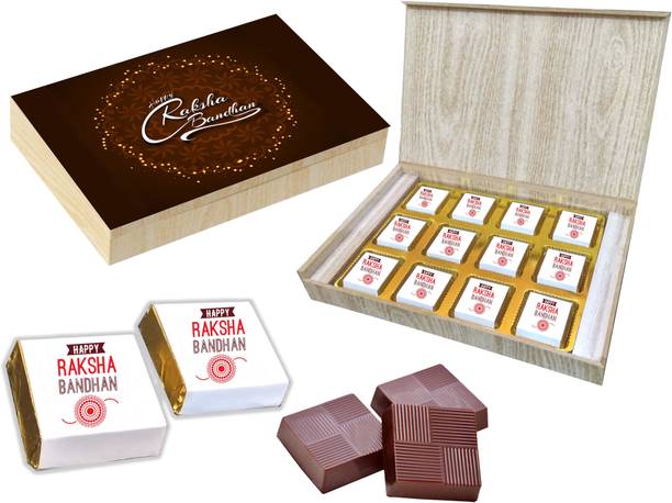 CHOCOINDIANART Wonderful Happy Raksha Bandhan, 12pcs Delicious Chocolate Gifts Box, Truffles