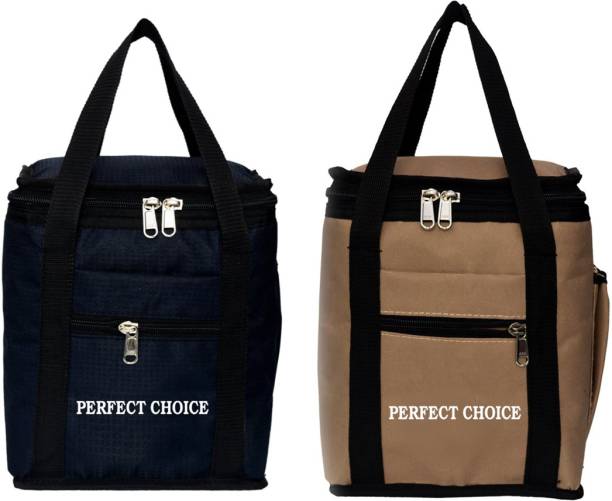 Perfect Choice Combo Offer Lunch Bags (BEIGE BLACK) Branded Premium Quality Carry on Tote for School Office Picnic Travel Camping Outdoor Pouch Holder Handbag Compact Heat Preservation Waterproof Hygiene Meal Prep Box Bag for Men Women and Kids, Color (COMBO BEIGE BLACK) Small Travel Bag - midam sized (BEIGE BLACK) Waterproof Lunch Bag