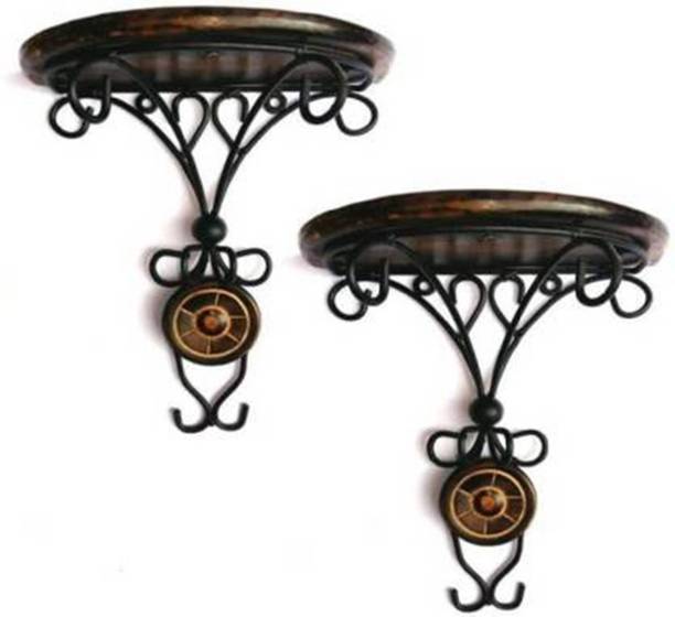 ROYAL HANDICRAFTS Wooden Decorative Corner Wall Hanging Bracket Shelf pack of 2 Wooden Wall Shelf