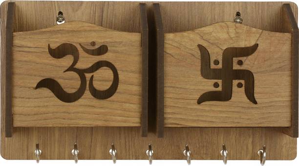 सुवेहार्ट्स MN_OmSwastikWT_ लकड़ी की होल्डर