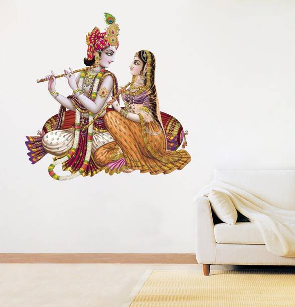 STICKER STUDIO 48 cm LORD RADHA KRISHNA Reusable Sticker