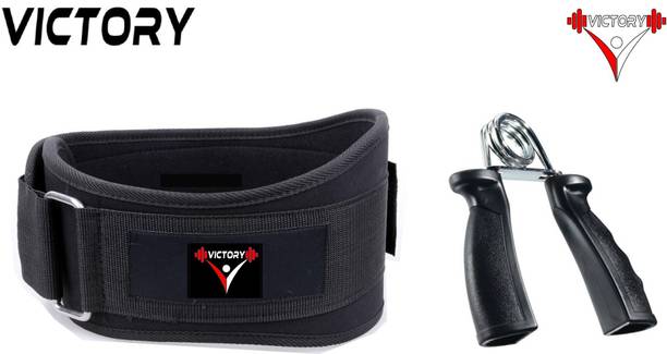 VICTORY Ultra Gym Belt ( L ) Size & Hand Grip Fitness Accessory Kit Kit