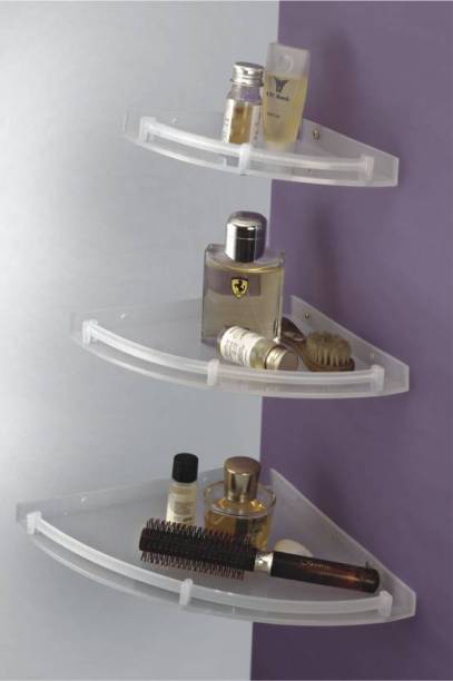 LOGGER - Corner Set of 3 pcs (Size :- 6 Inches, 8 Inches, 10 Inches) (L70020031D) Acrylic Wall Shelf