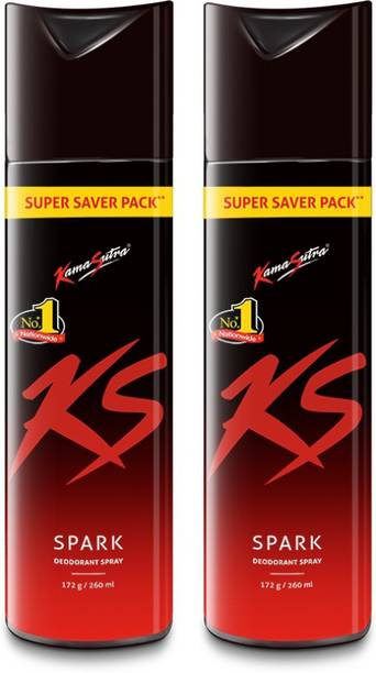 क्स KamaSutra Spark Super Saver Deo Combo (2x220ML) डिओडोरेंट स्प्रे  -  पुरुषों के लिए