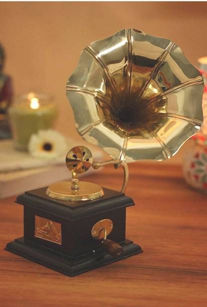 Doon Furniture House Handmade Vintage Dummy Gramophone Only for Home Decor Decorative Showpiece  -  12 cm