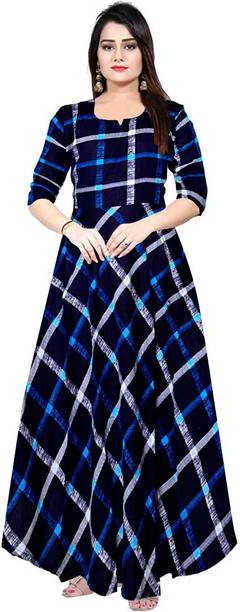 zalya Women Gown Blue Maxi/Full Length Dress
