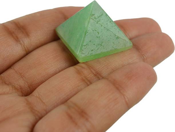 REIKI CRYSTAL PRODUCTS Natural Crystal Green Jade Pyramid for Reiki Healing / Grid and Aura Cleaning, Vastu Correction and Crystal Healing Stone Pyramid 20-25 mm Approx Decorative Showpiece  -  2.5 cm