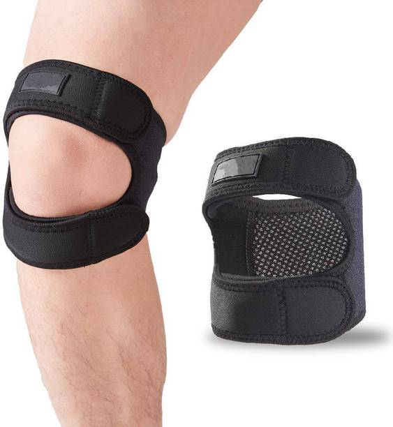 Leosportz Cross patella Knee Cap Knee Support knee Guard (Free Size, Black) Knee Support