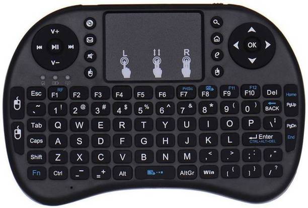 MOHAK MH-6008 Mini Keyboard Wireless Touchpad Keyboard With Mouse Combo Wireless Handheld Laptop Keyboard Compatible with Desktop, Laptop, Mac Magnetic closure,Built-in Stand,no more dirt&scratches,Micro USB Connector,Mini Keyboard Wireless Touchpad Keyboard With Mouse Combo