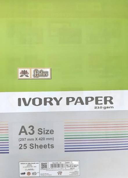 PREMIUM QUALITY IVORY PAPER UNRULED A3 SIZE 210 gsm Drawing Paper