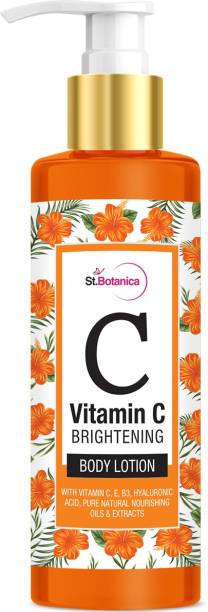 St.Botanica Vitamin C Skin Brightening Body Lotion, 200ml - With Vitamin C, E, Hyaluronic Acid and Pure Nourishing Oils