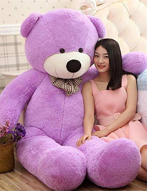 Ksar KT Soft Lovable/Huggable Teddy Bear with Neck Bow for Child Gift/Boy/Girl/ -15 - (4 feet)(Purple)-19 - 48 inch