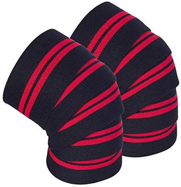 GymWar Knee Wraps pair for Squats, Gym, Powerlifting, Weightlifting Knee Support