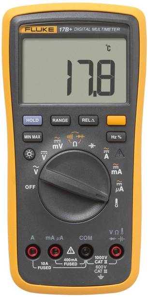 FLUKE 17B+ Digital Multimeter LCD Clamp AC DC Voltage Current AMP OHM Tester Analog Multimeter